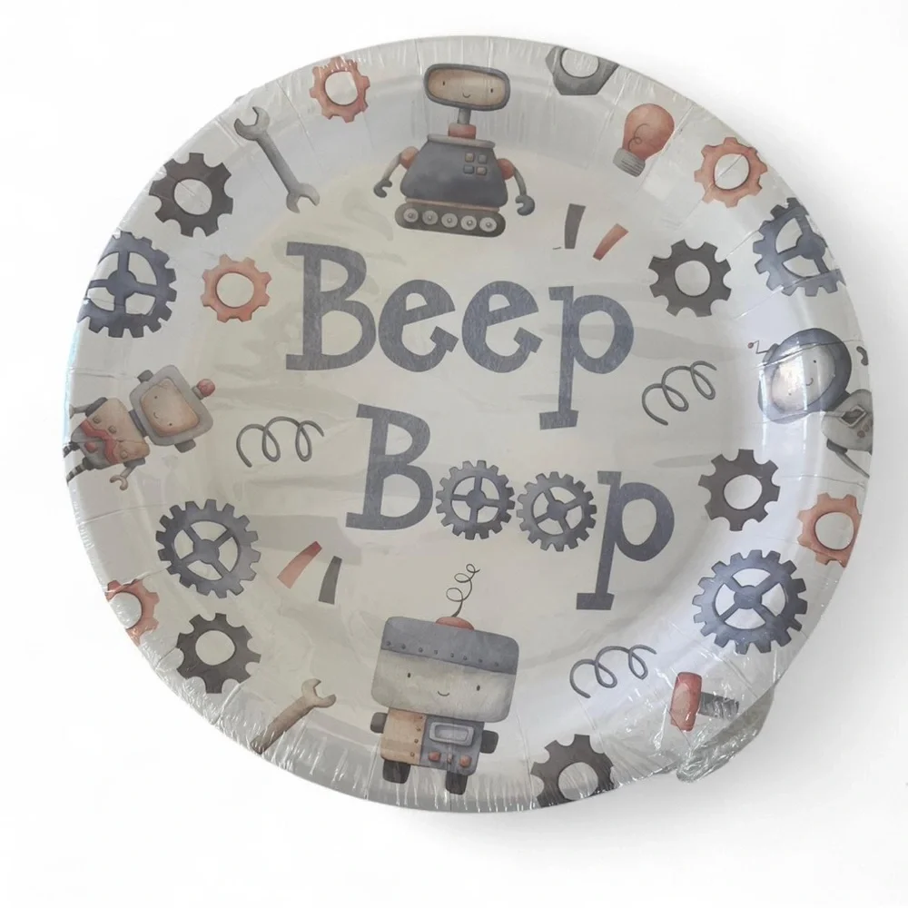 Robot Party Supplies‎ Set - Gray and White